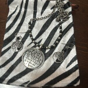 Necklace with match earrings.